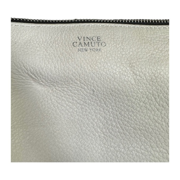 Vince Camuto Neve Crossbody Bag Snow White & Citron Yellow Pebbled Leather - Picture 3 of 16